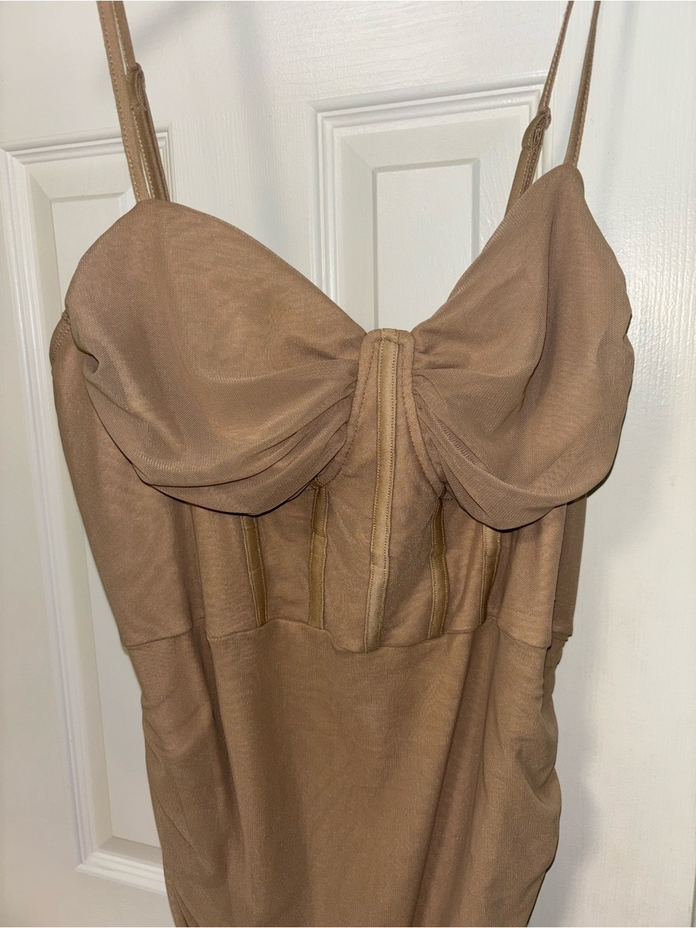 Women's Nude Bustier Slip Dress - Neutral Tan